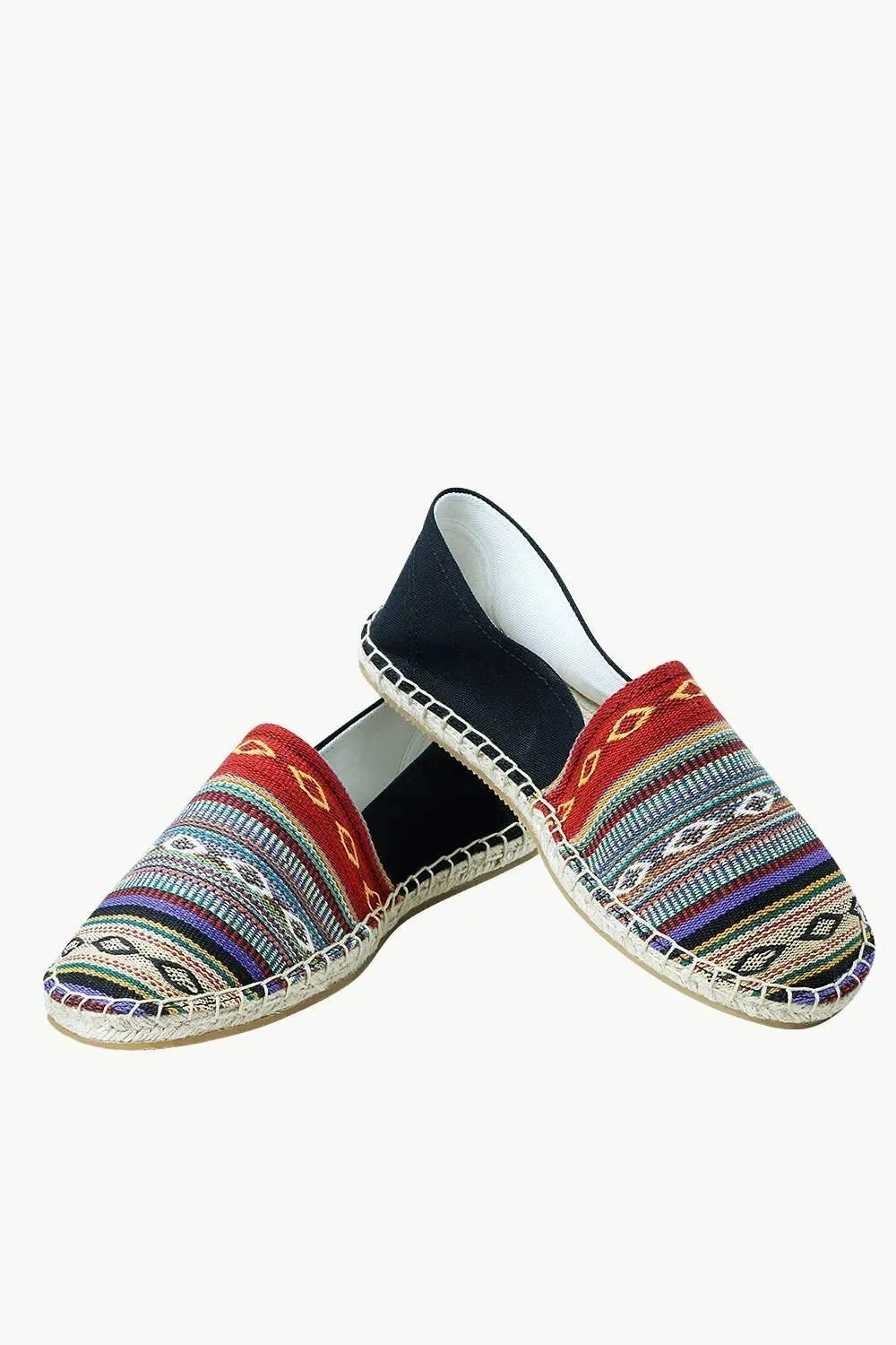 Men's Multi Color Jacquard Embroidered Espadrilles