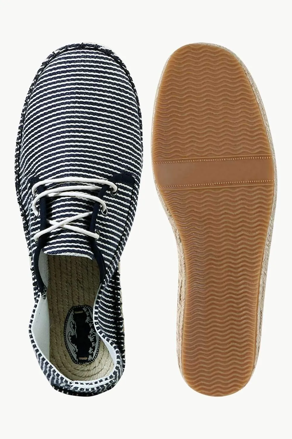Men's Nautical Lace-up Canvas Espadrilles