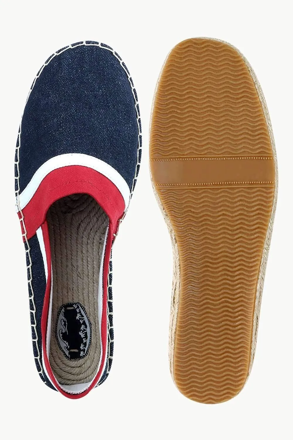 Men's Navy Cut N' Sew Denim Espadrilles
