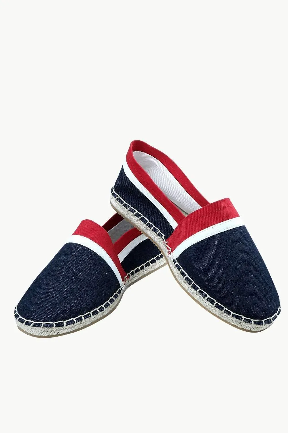 Men's Navy Cut N' Sew Denim Espadrilles