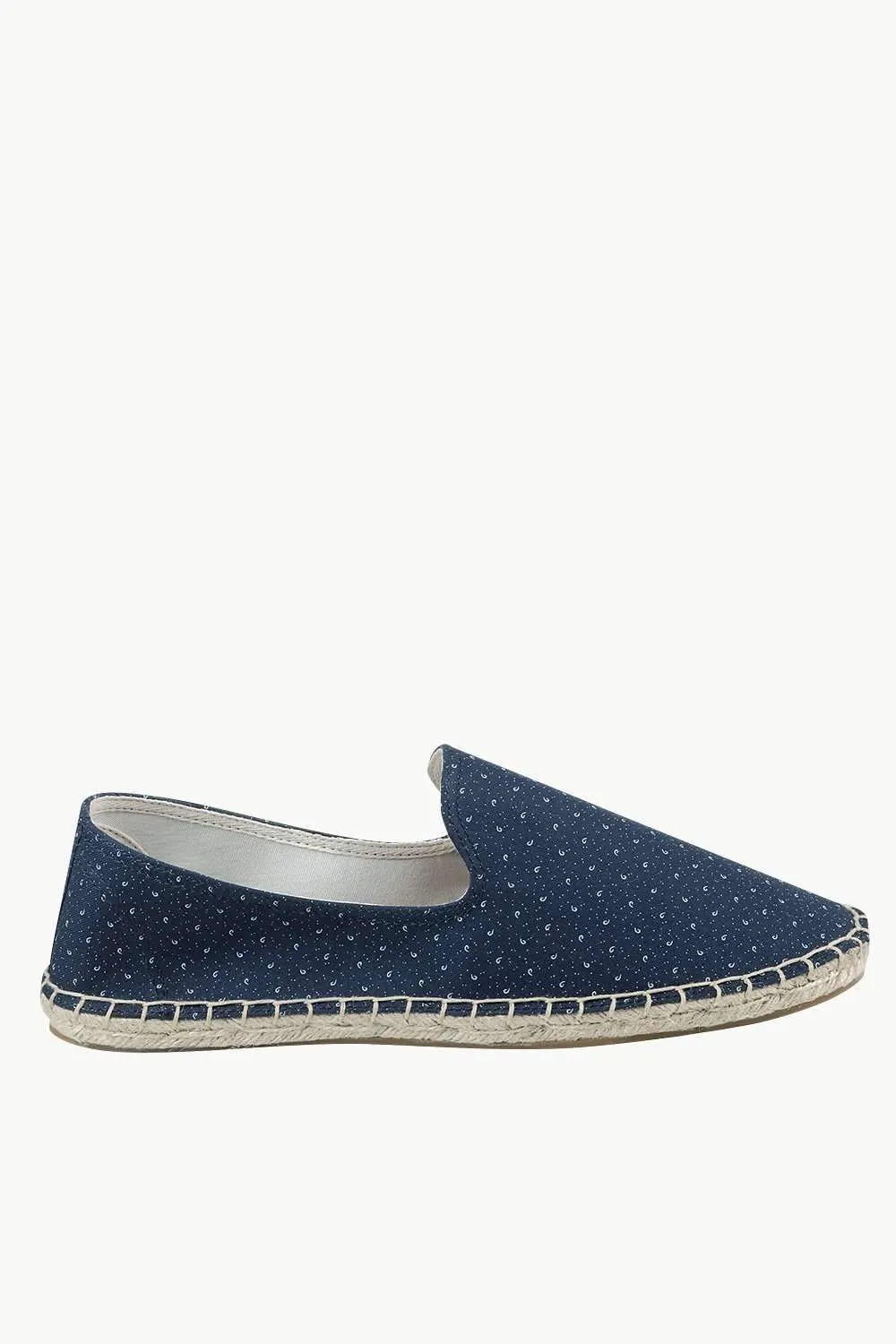 Men's Navy Printed Jute Espadrilles