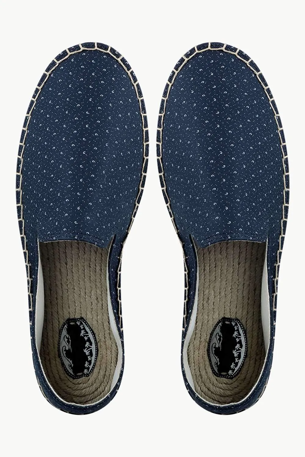 Men's Navy Printed Jute Espadrilles