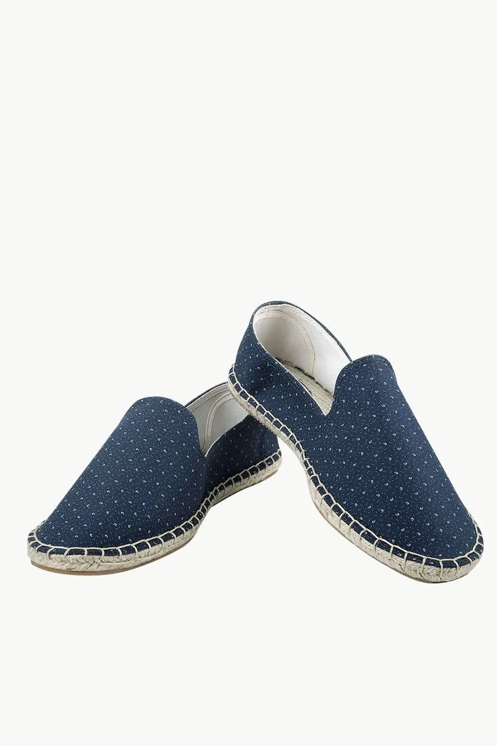 Men's Navy Printed Jute Espadrilles