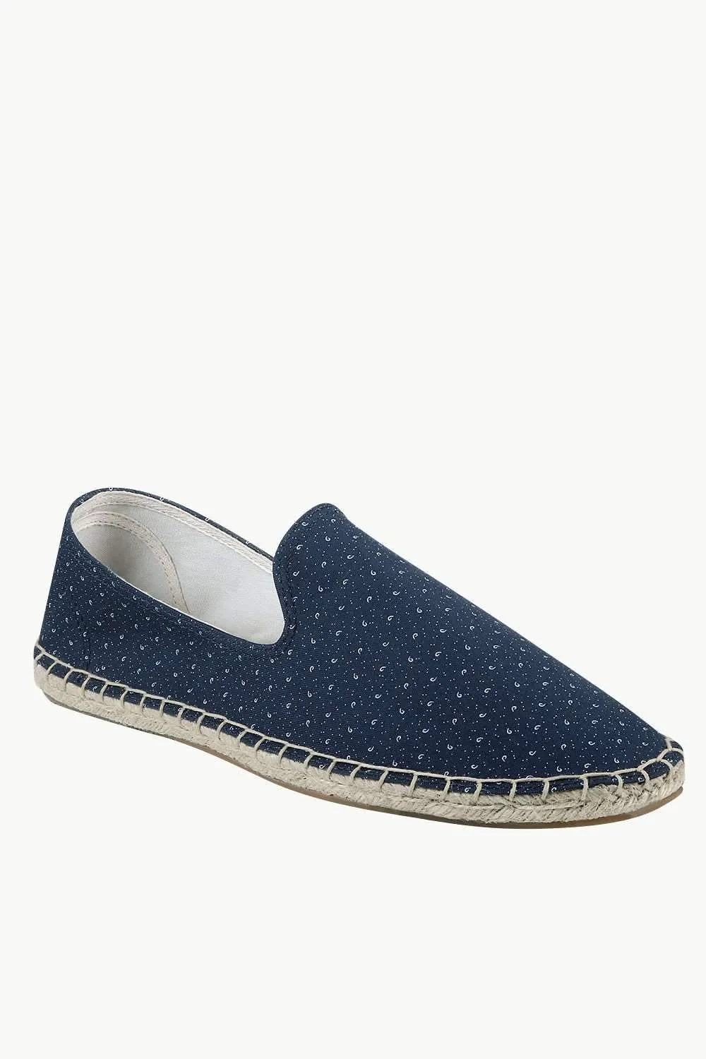 Men's Navy Printed Jute Espadrilles