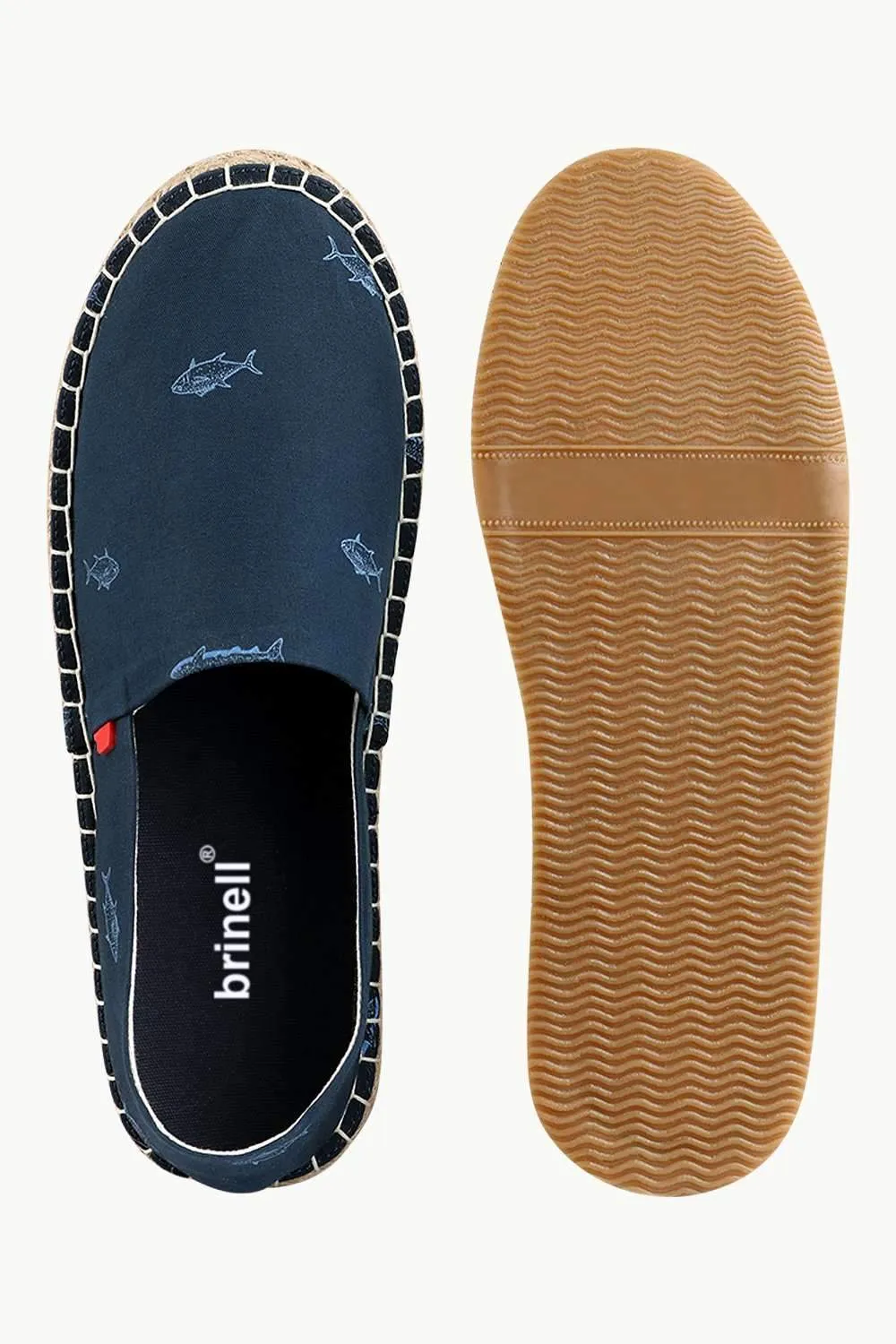 Men's Shark Print Navy Espadrilles