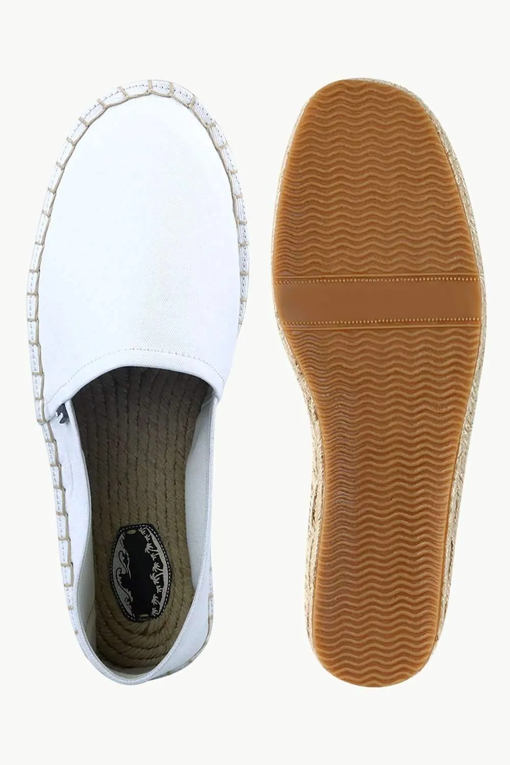 Men's White Canvas Basque Espadrilles