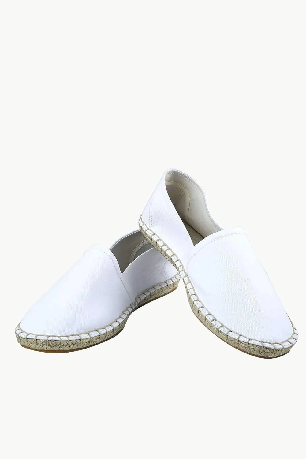 Men's White Canvas Basque Espadrilles