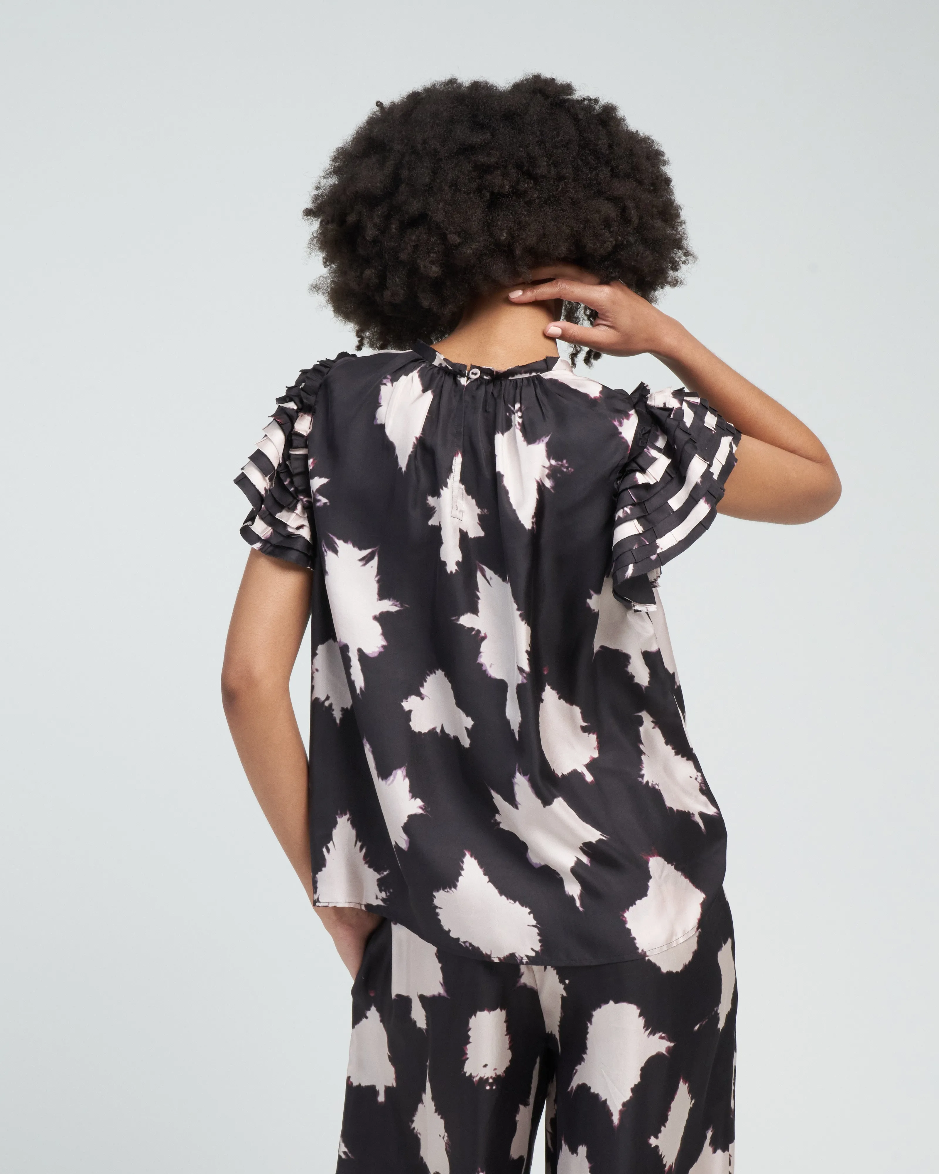 micaela top - noir blur