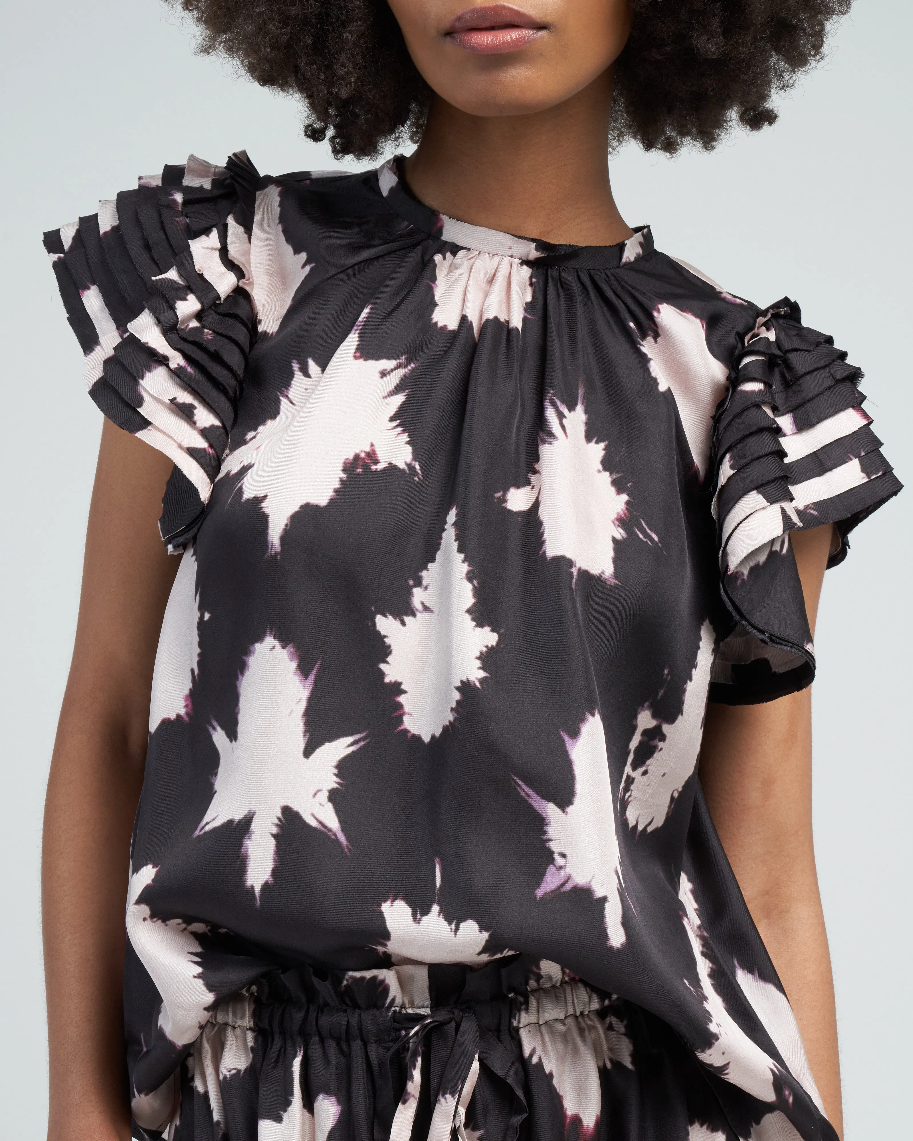 micaela top - noir blur