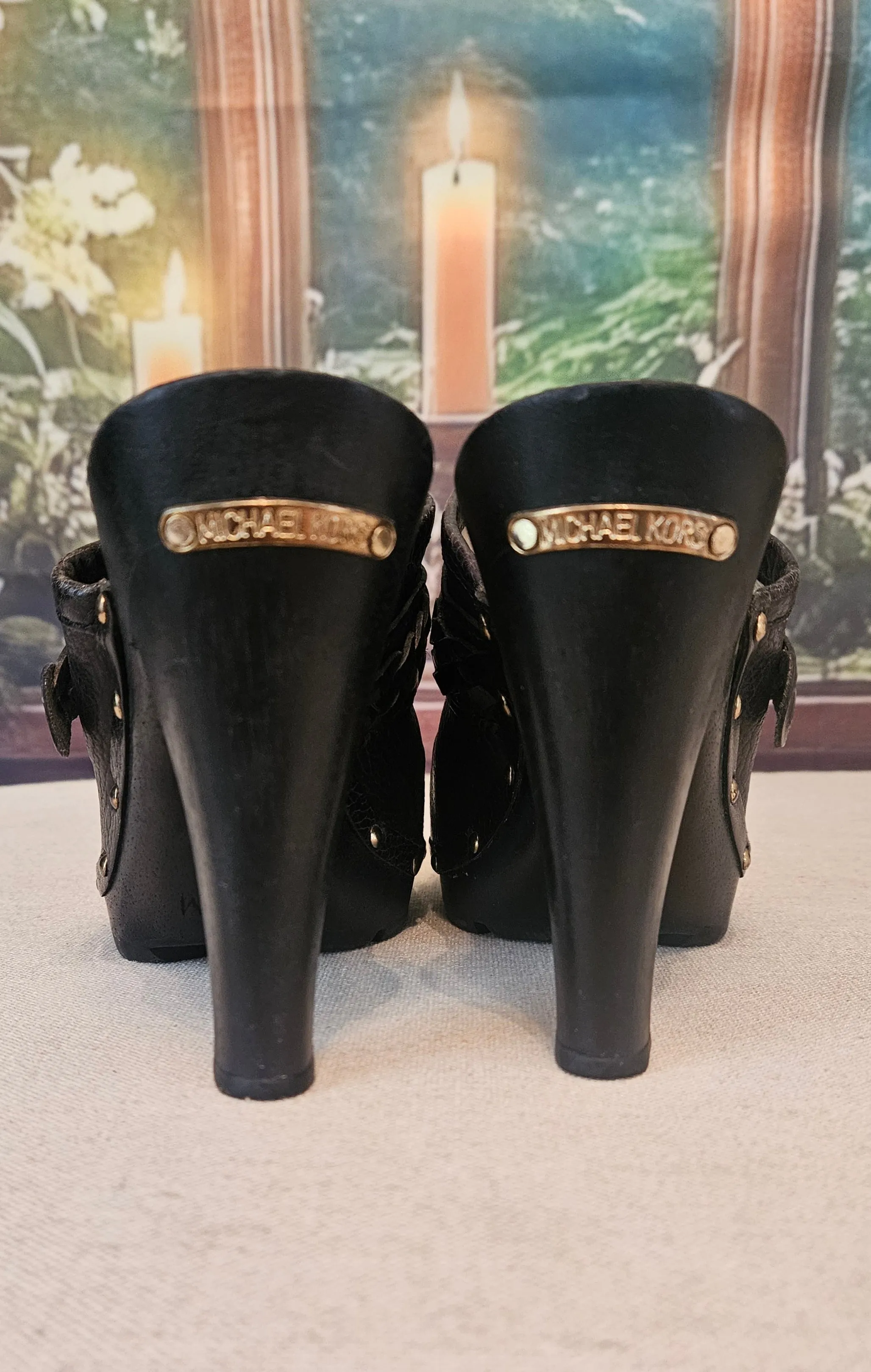 Michael Kors Braided Buckle Leather Llogs