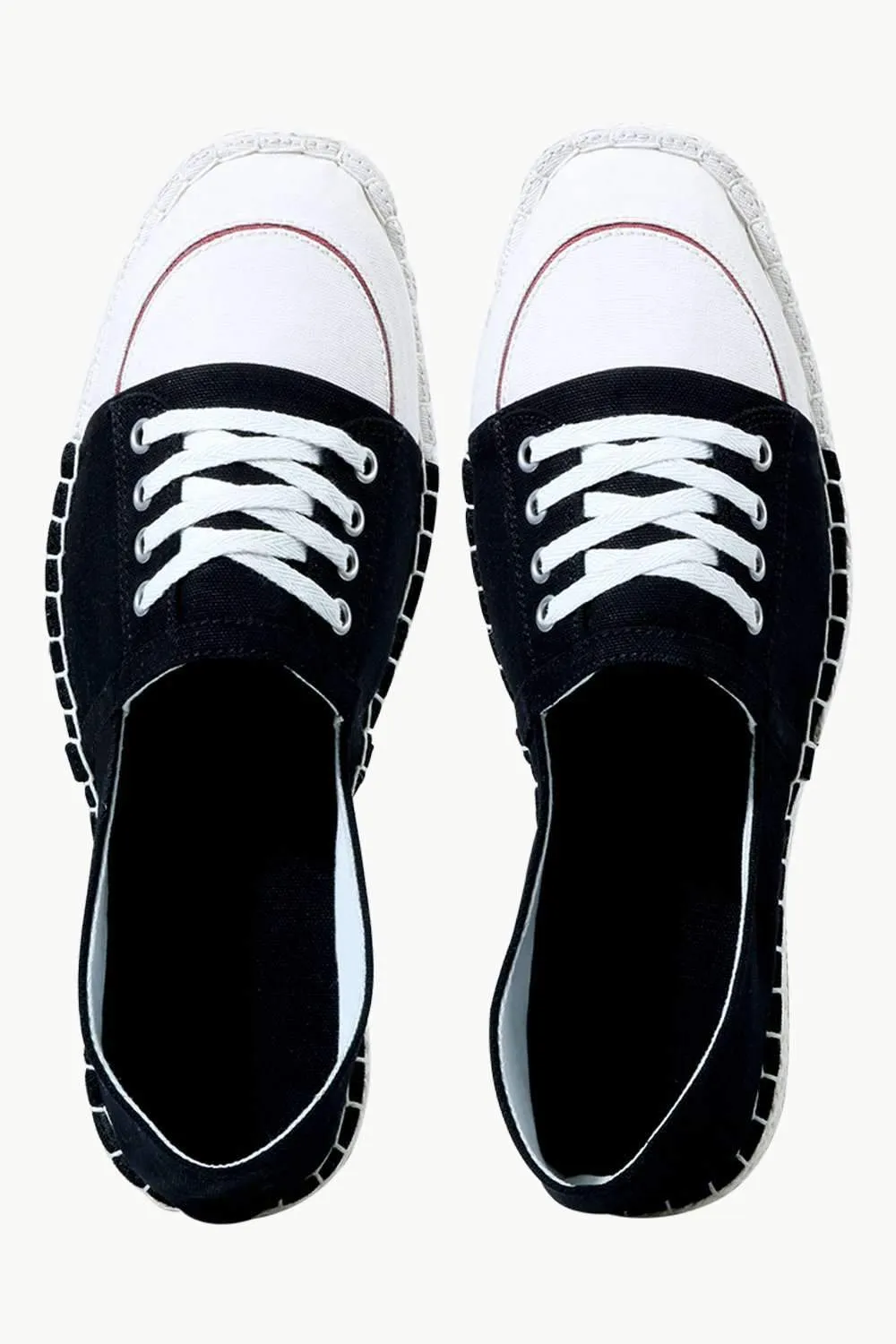 Mock Lace Up Black Espadrilles