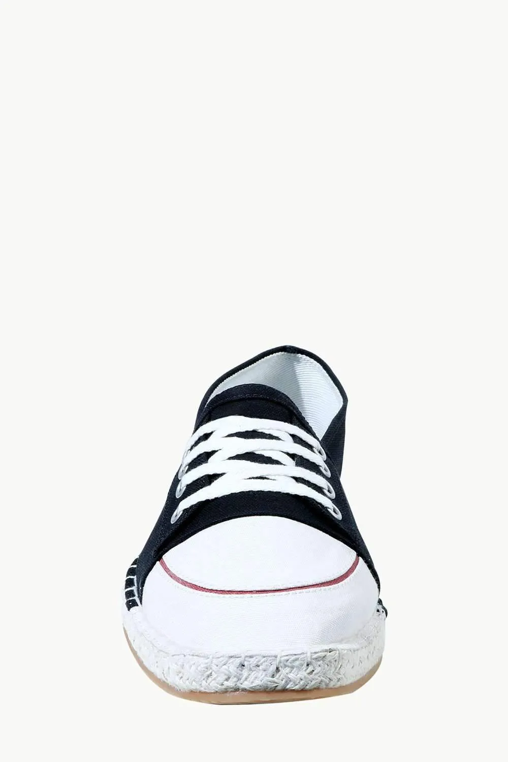 Mock Lace Up Black Espadrilles