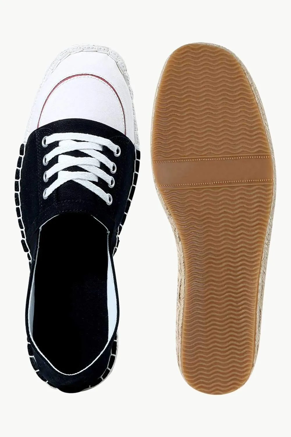 Mock Lace Up Black Espadrilles