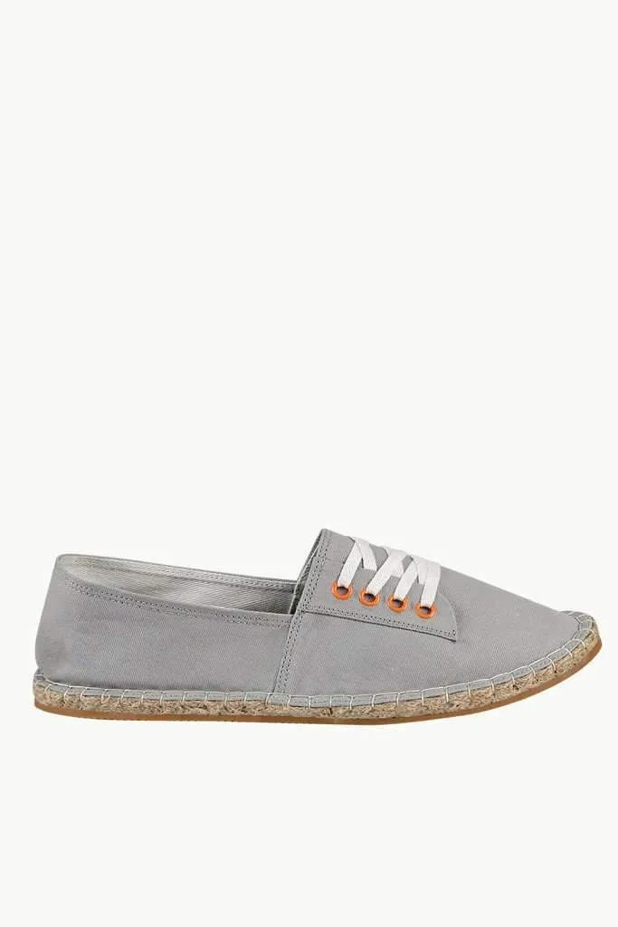 Mock Lace Up Grey Espadrilles