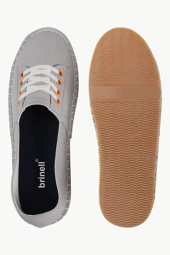 Mock Lace Up Grey Espadrilles