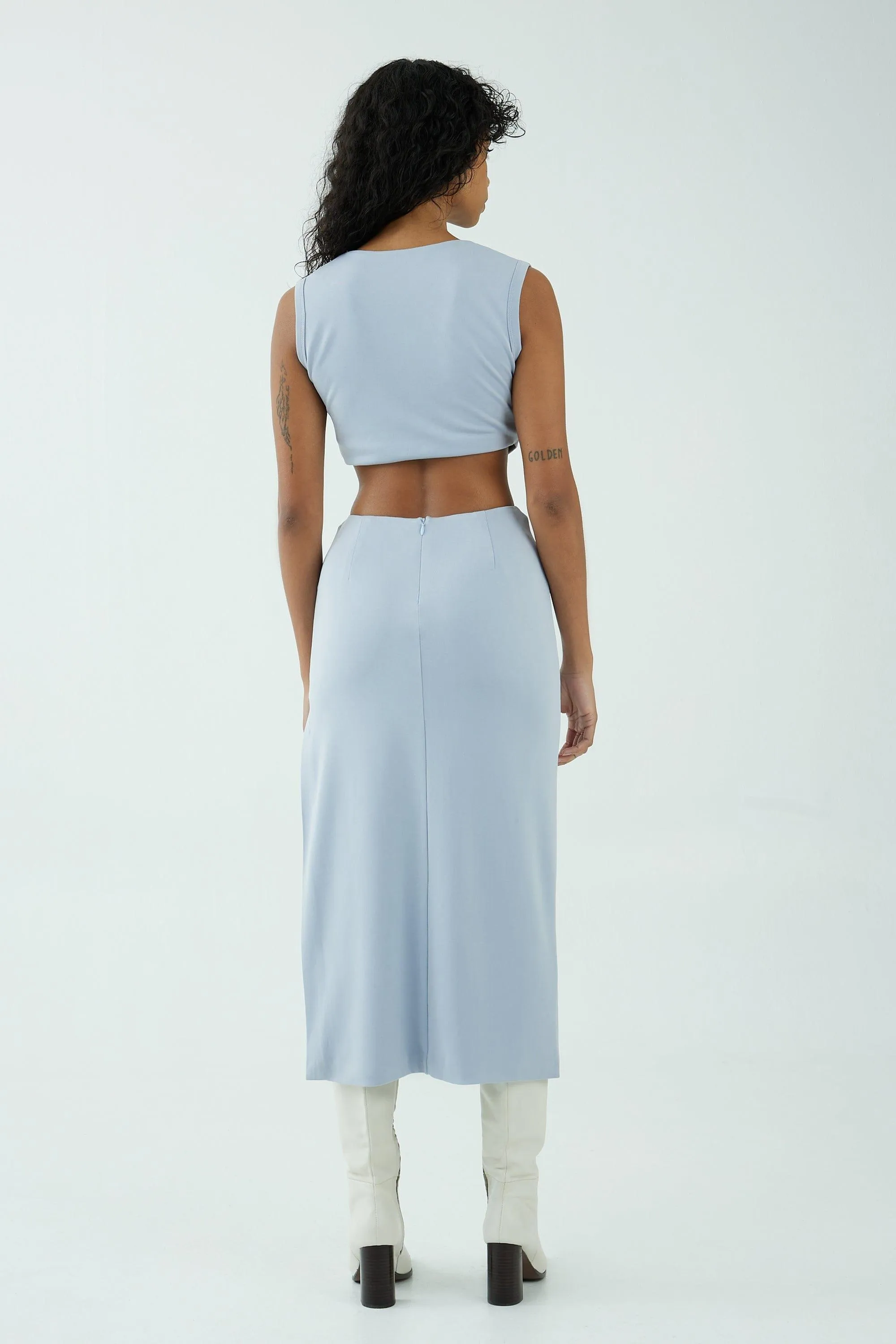 MODE SPLIT SIDE MIDI SKIRT | SKYWARD