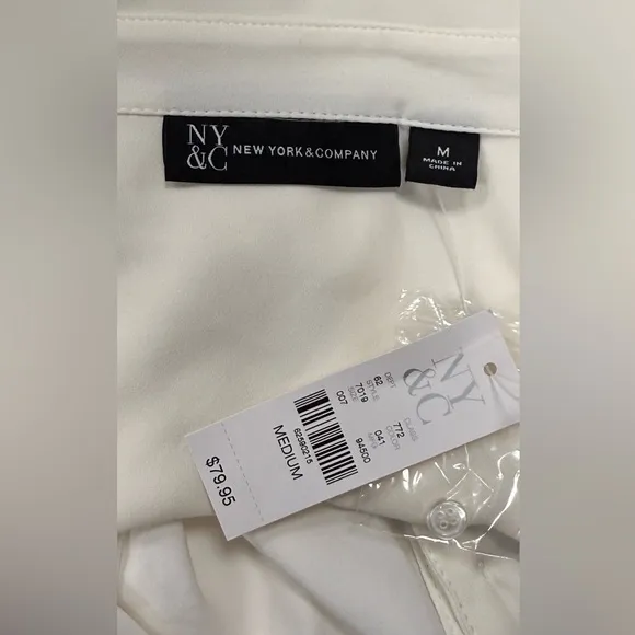 NWT NEW YORK &amp; COMPANY PIPED MIDI SHIRT-DRESS