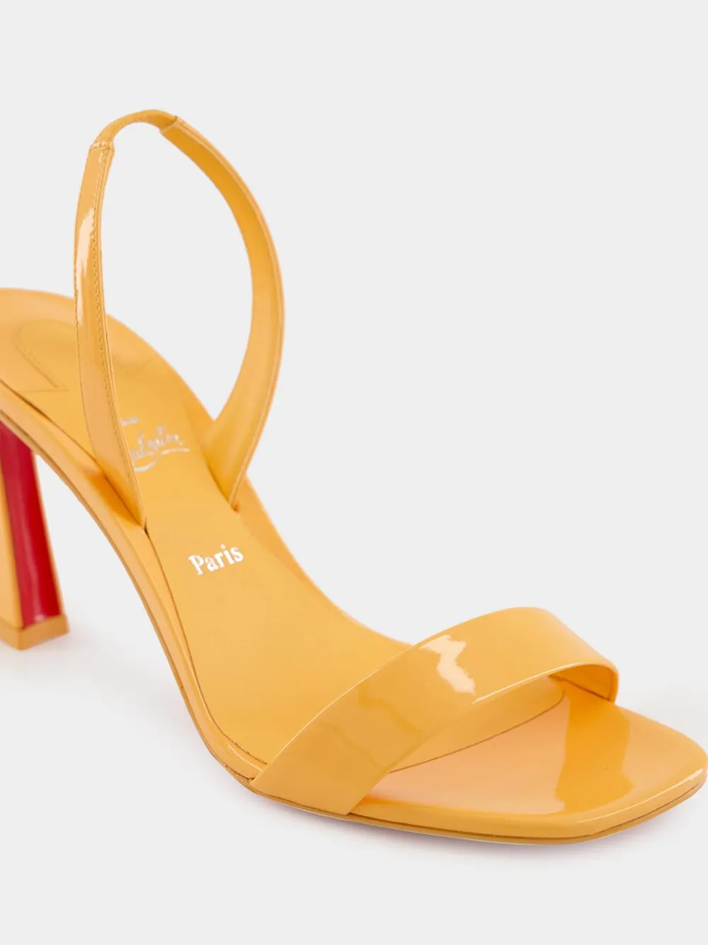O Condora 85 Orange Patent Leather Sandals