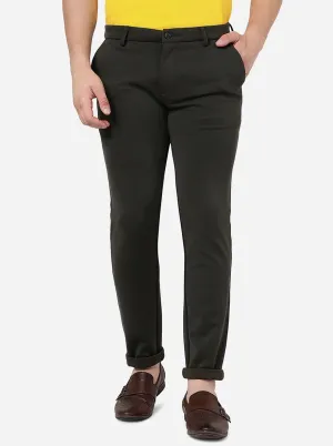 Olive Green Solid Venice Fit Casual Trouser | JadeBlue