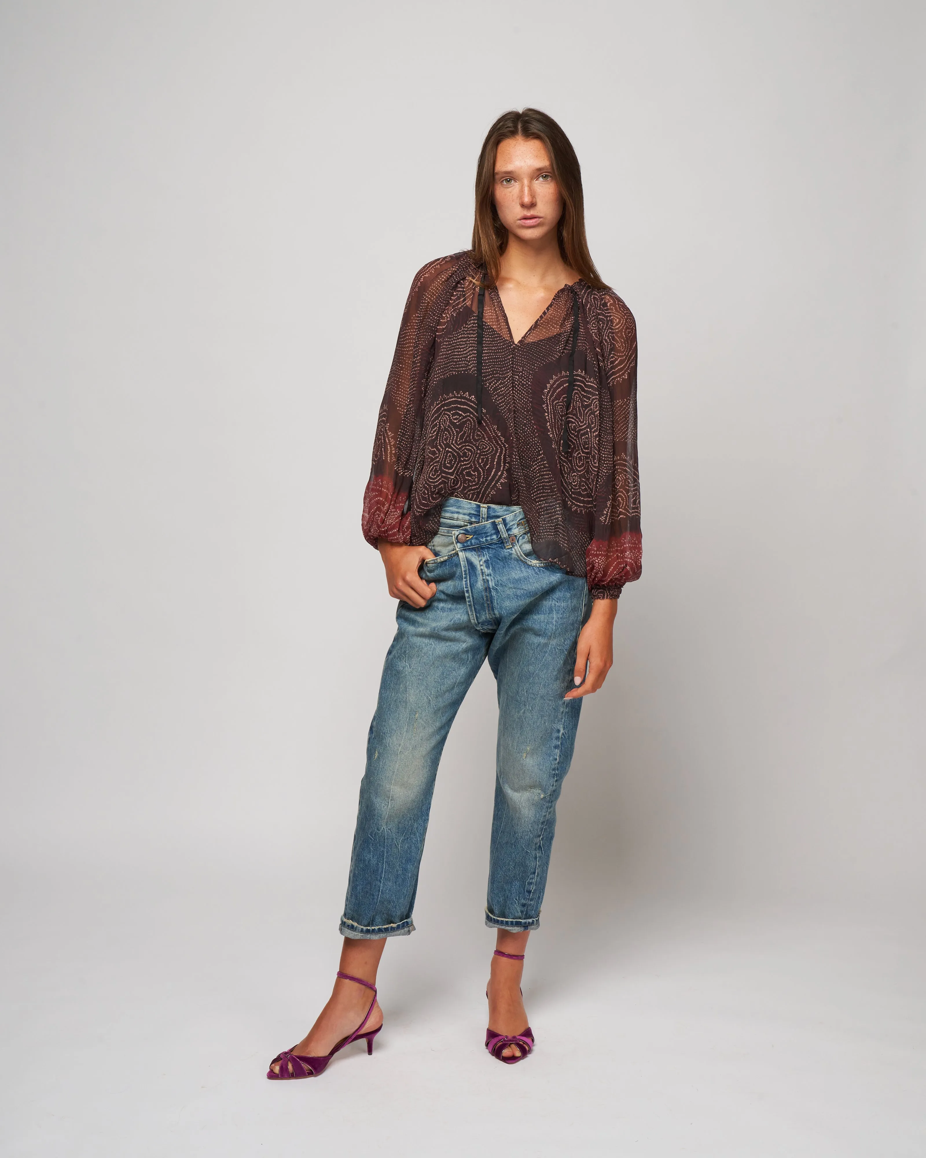 pauline blouse - garnet