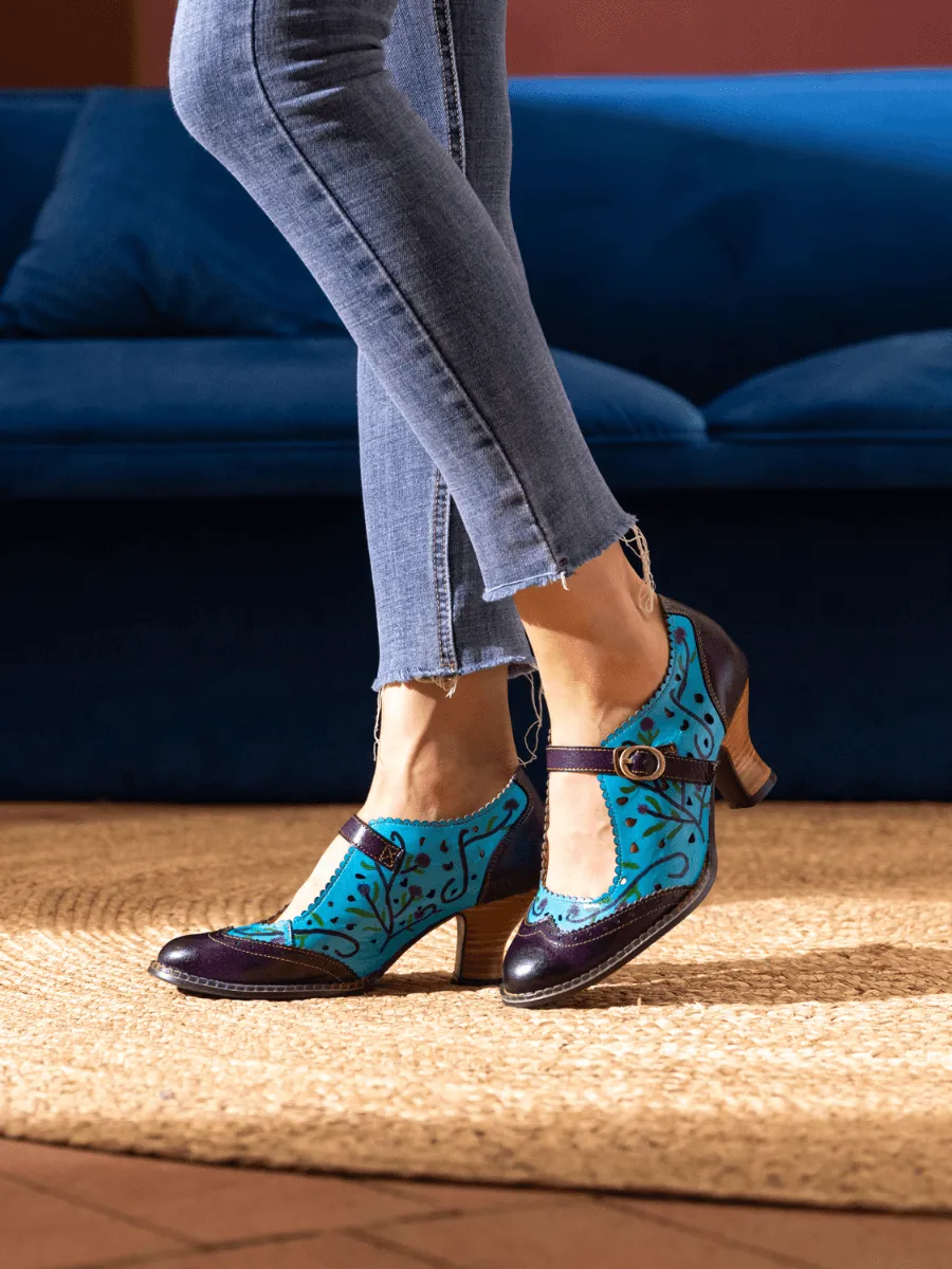 Picking Petals Floral Perforated Leather Pump