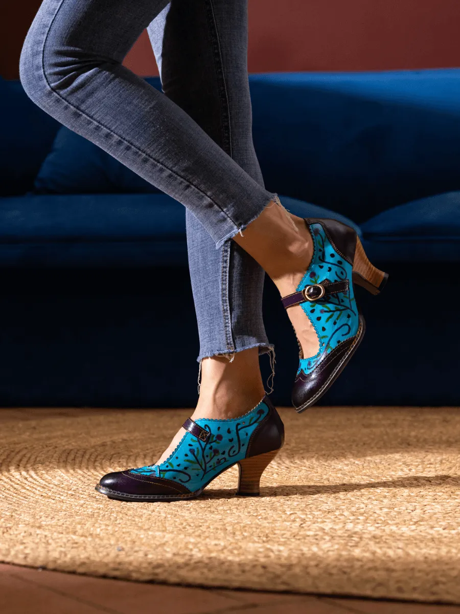 Picking Petals Floral Perforated Leather Pump