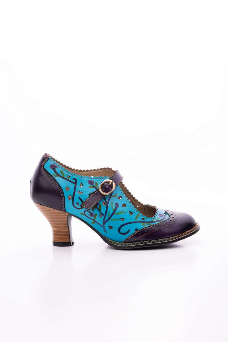Picking Petals Floral Perforated Leather Pump