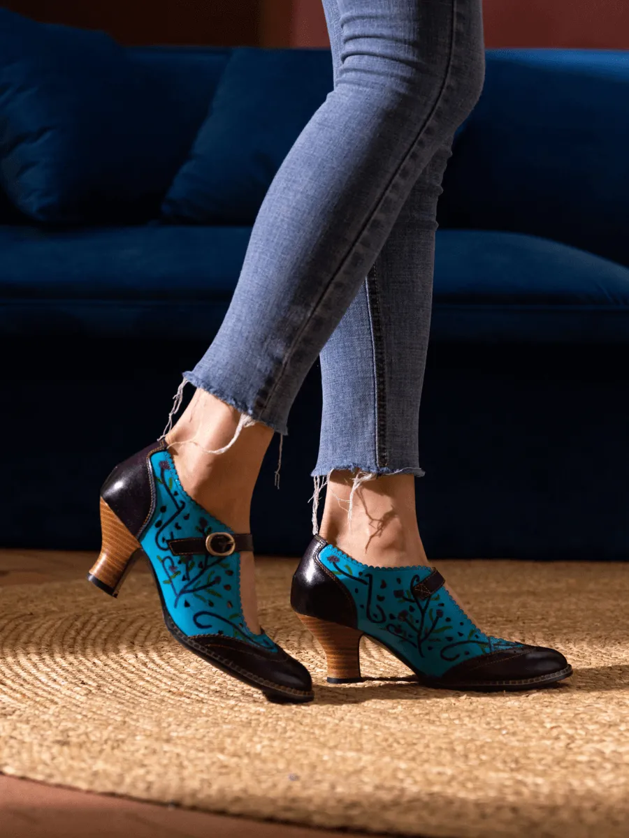 Picking Petals Floral Perforated Leather Pump