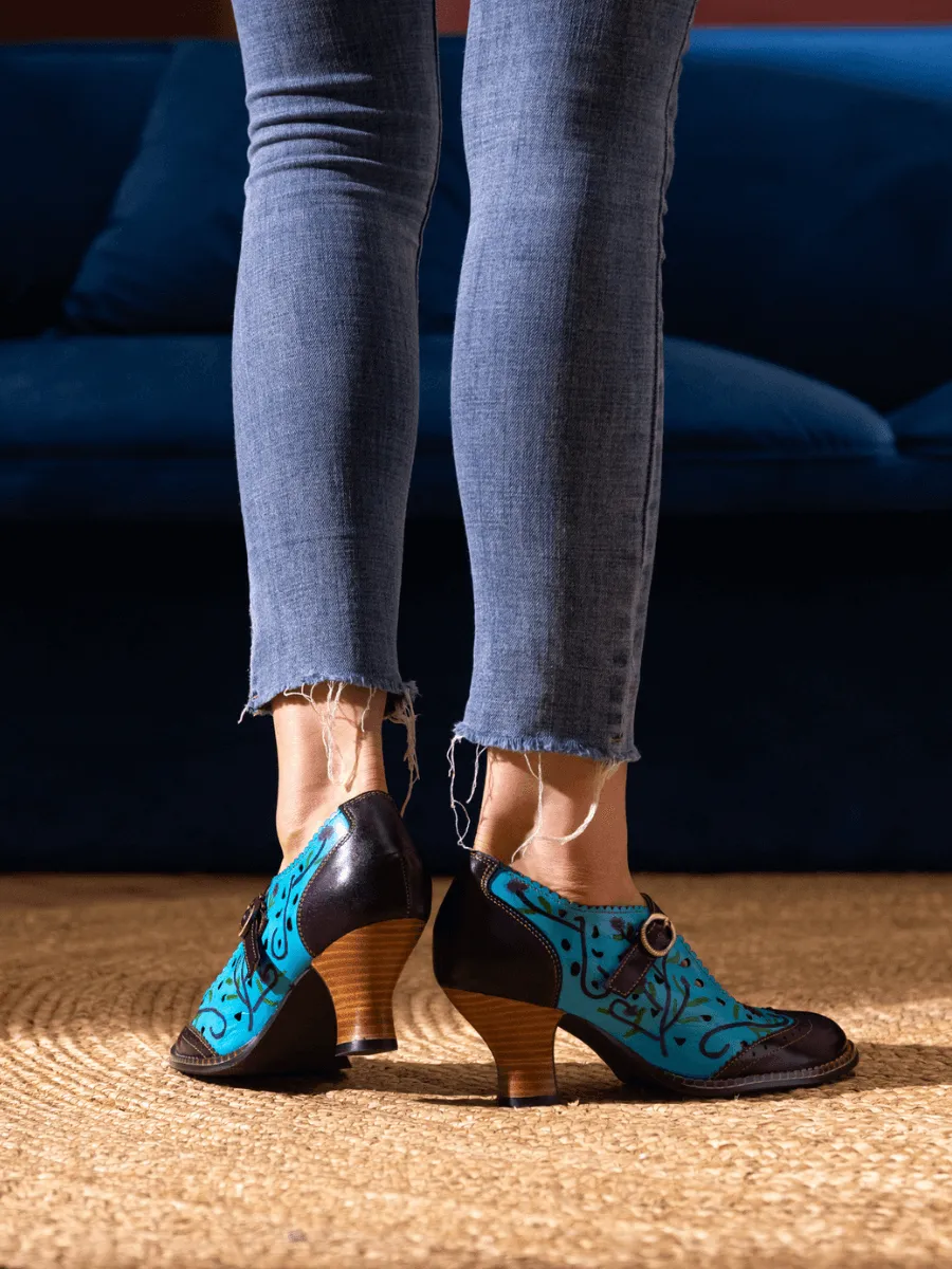 Picking Petals Floral Perforated Leather Pump