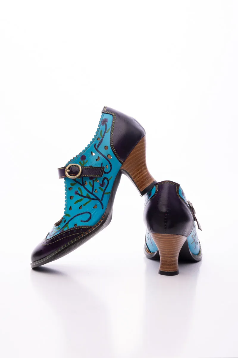 Picking Petals Floral Perforated Leather Pump