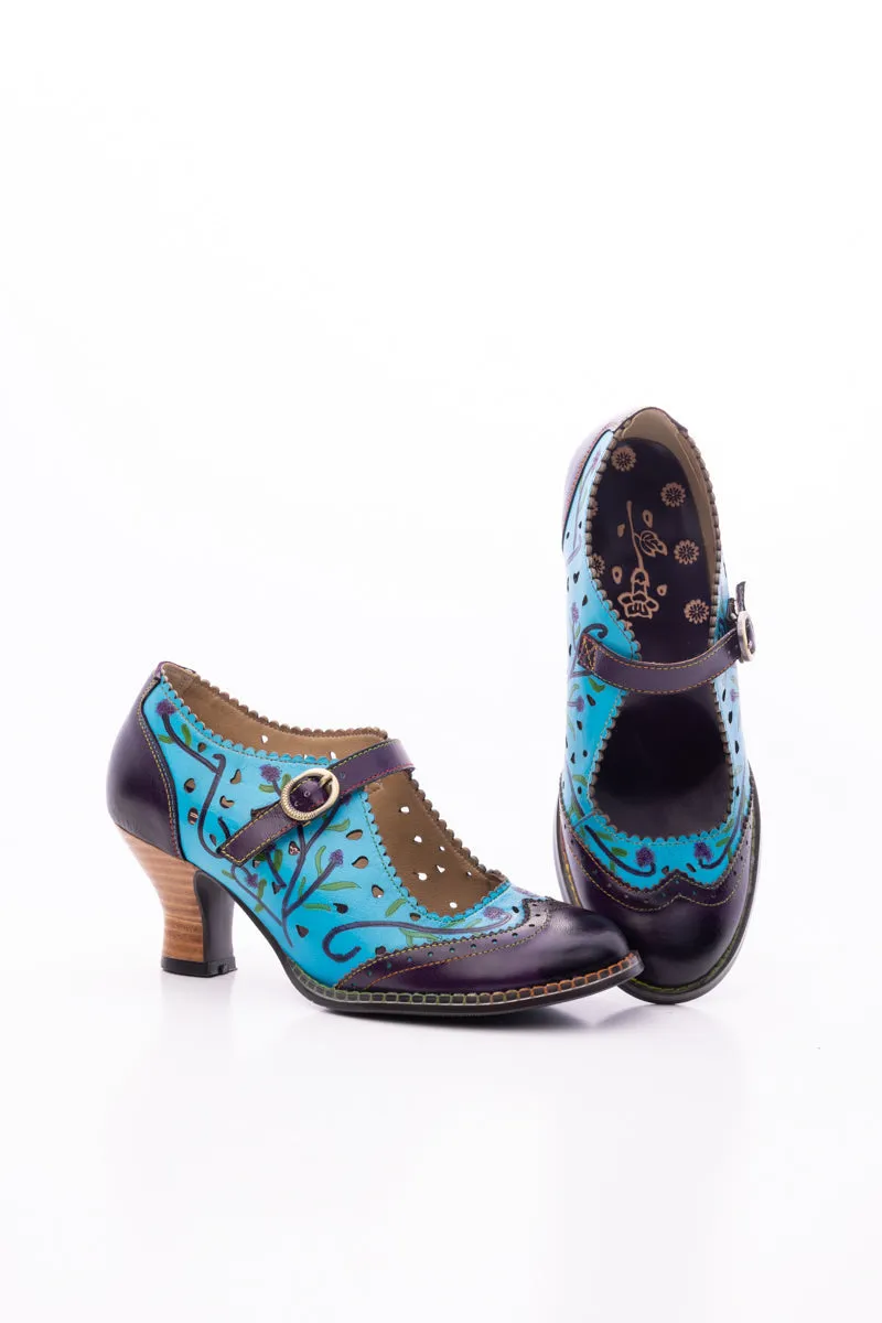 Picking Petals Floral Perforated Leather Pump
