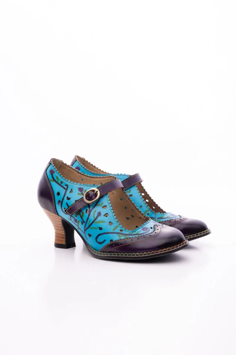 Picking Petals Floral Perforated Leather Pump