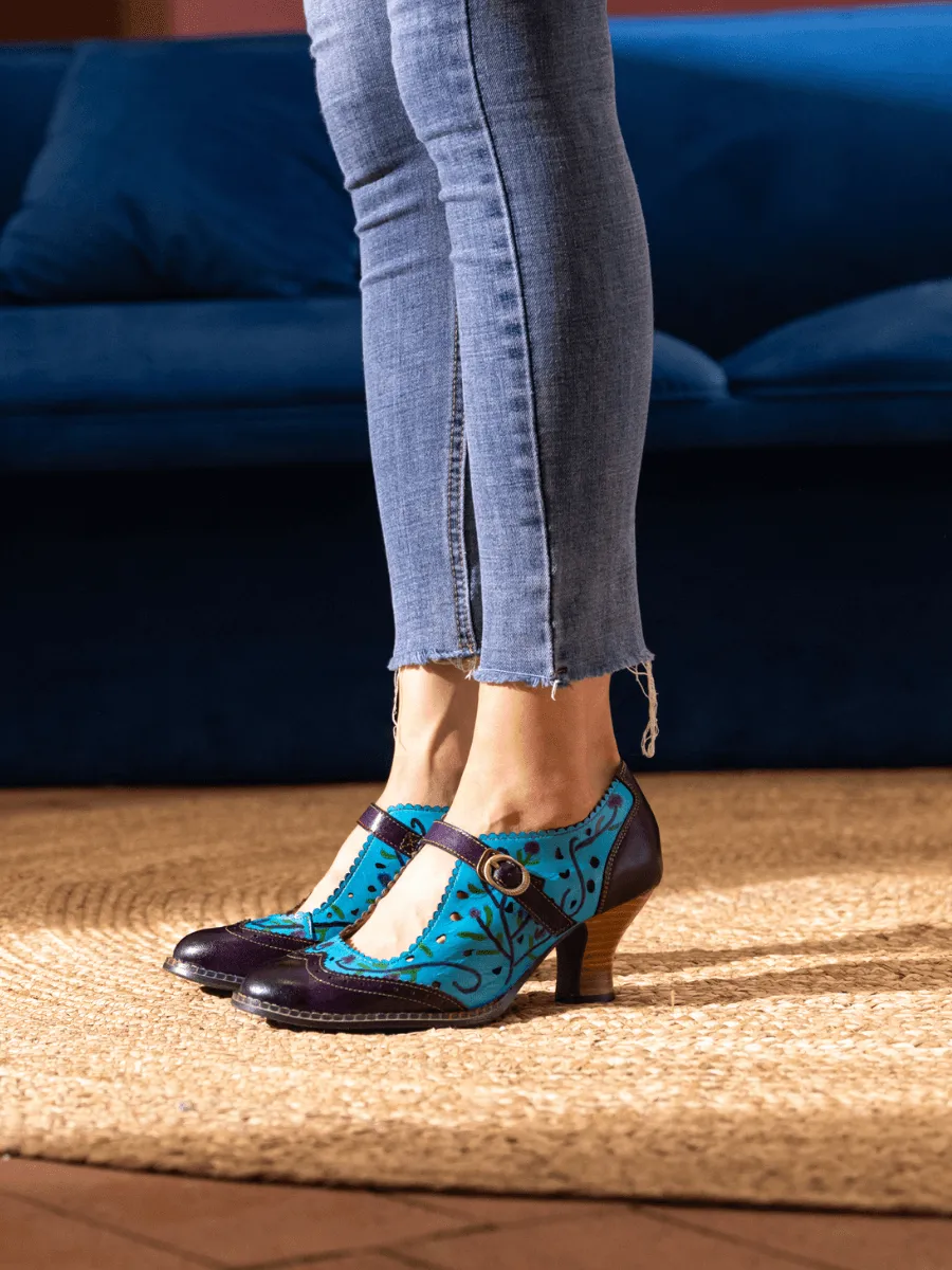 Picking Petals Floral Perforated Leather Pump