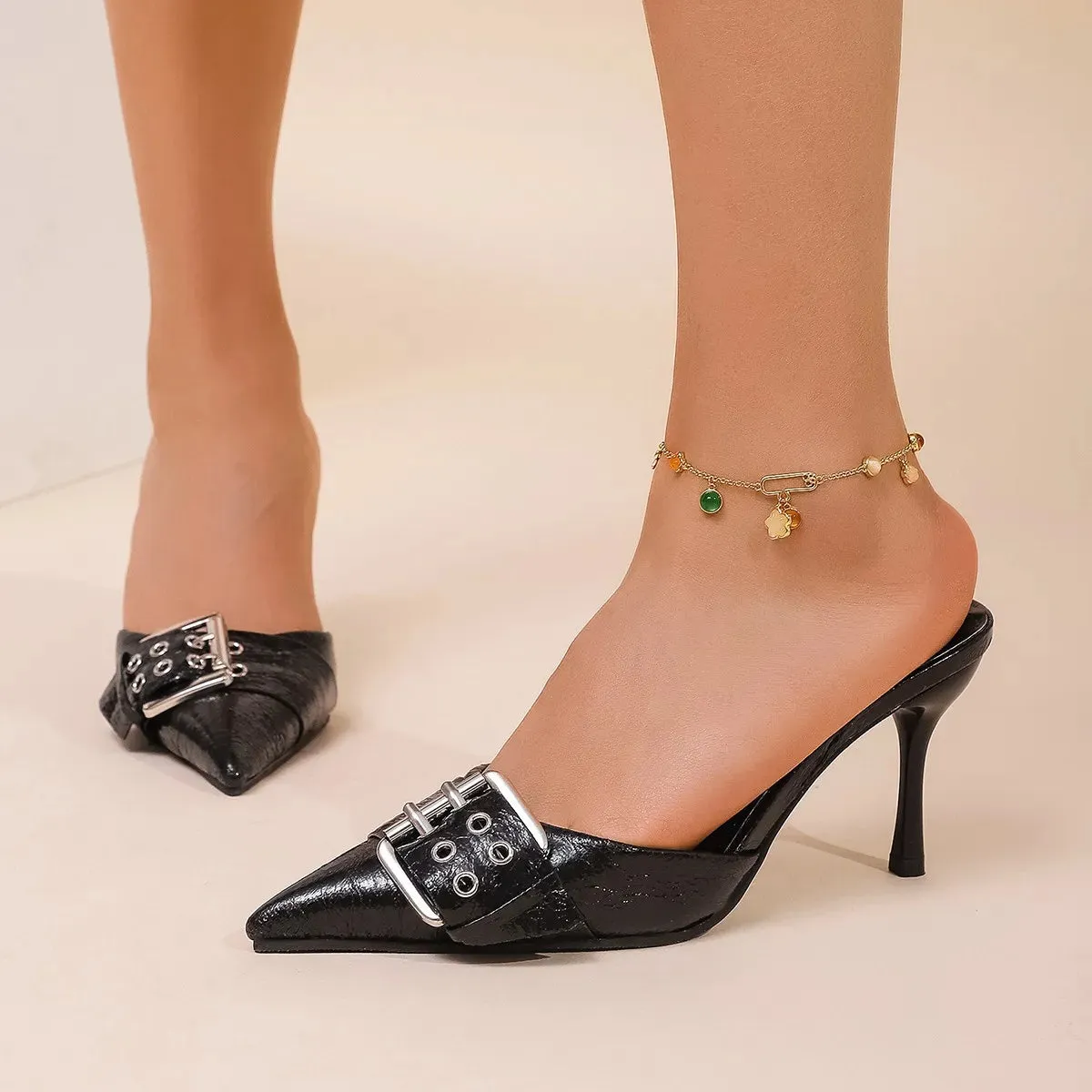 Point Toe Kitten Heels Sandals