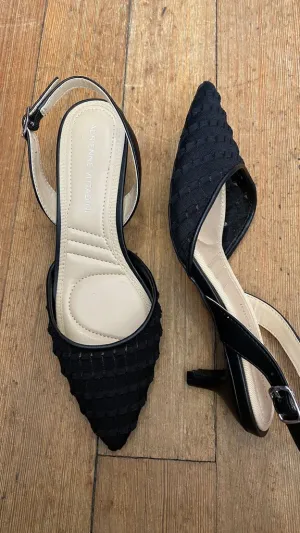 Pointed Slingback Kitten Heels