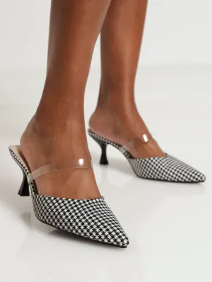 Printed Kitten Heel - Black/White