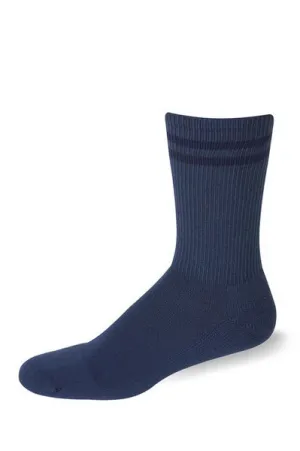 Pro Feet Blue with Navy Stripes Crew Socks