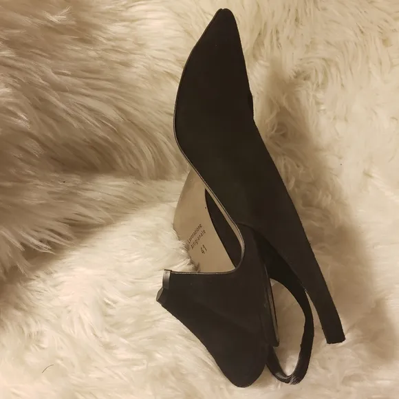 RabeccaMinkoff Simona suede pointed toe kitten  h
