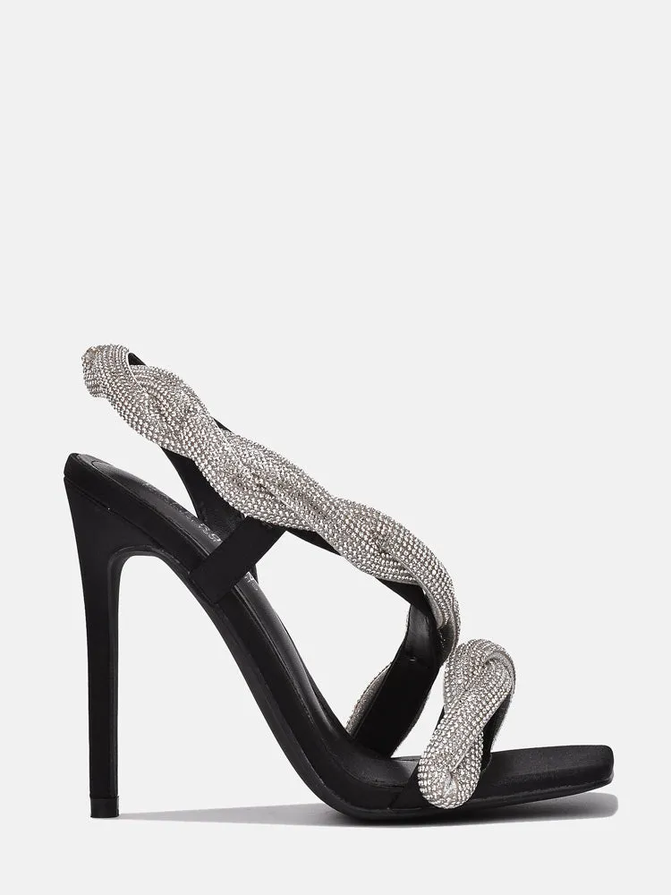 Rhinestone Wrap Ankle Stiletto Heels