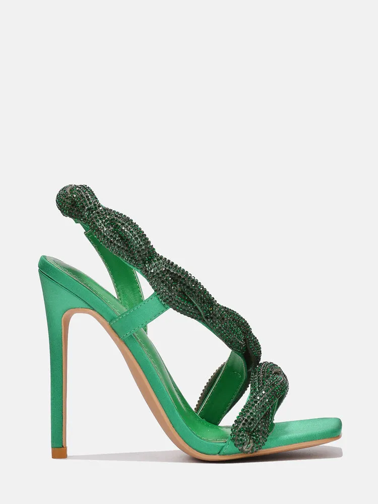 Rhinestone Wrap Ankle Stiletto Heels