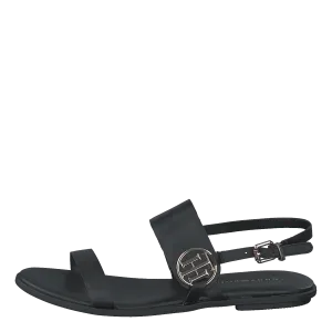 Round Th Flat Sandal Black Bds