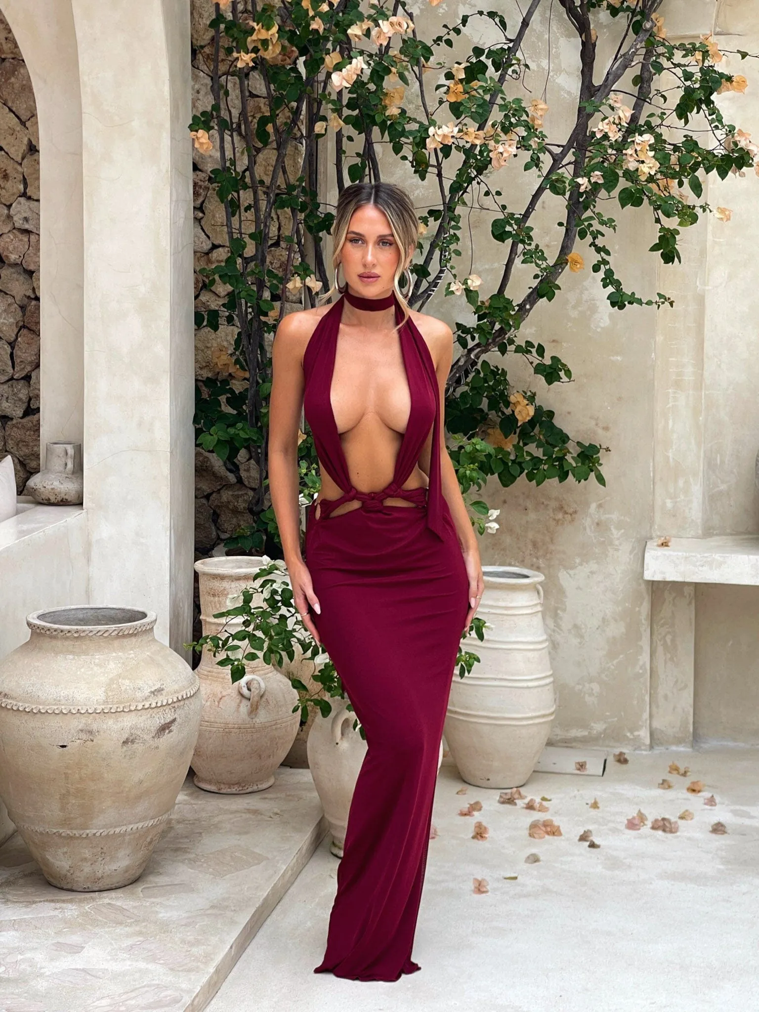 SABINE MAXI DRESS DEEP RED