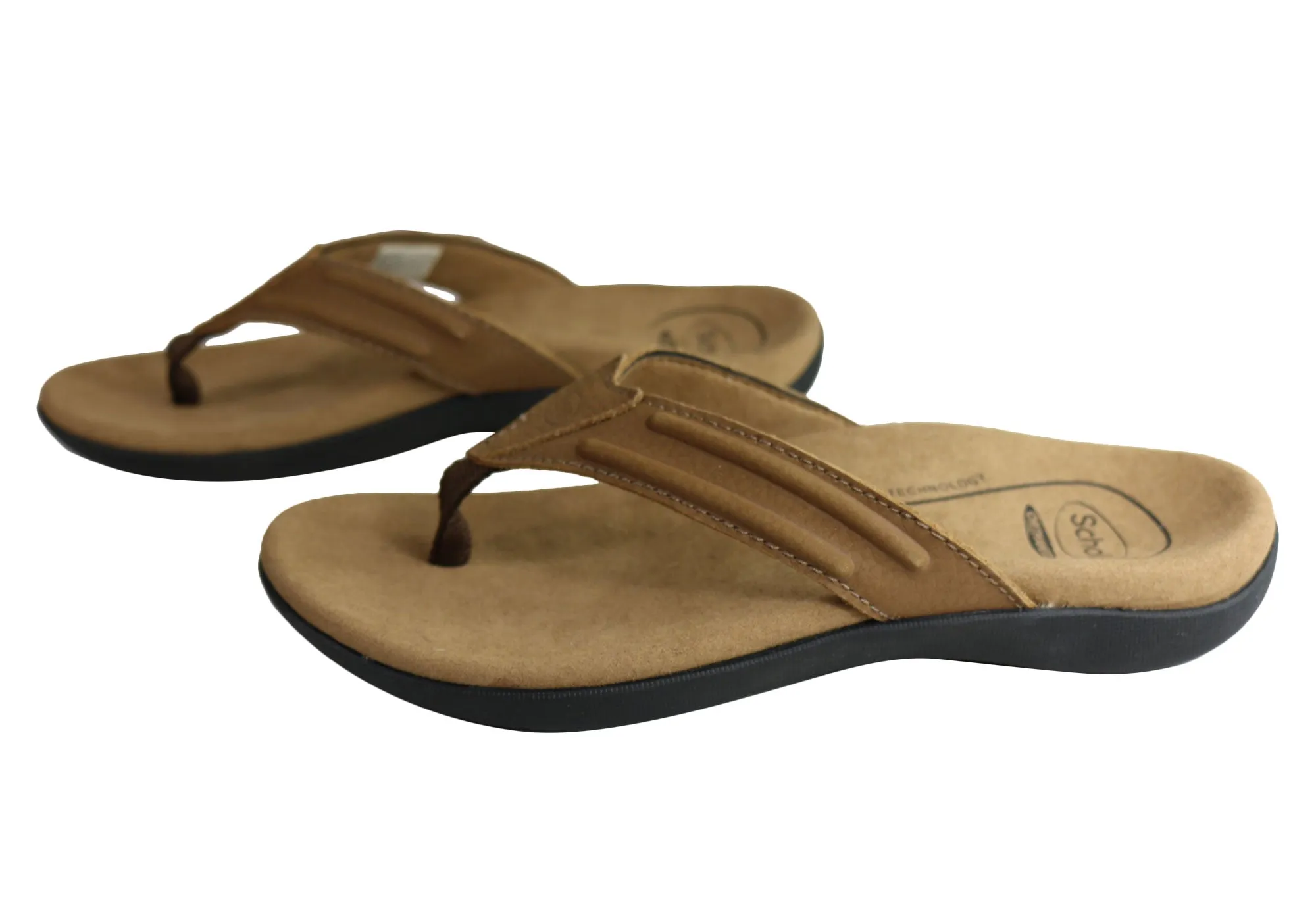 Scholl Orthaheel Bondi II Mens Comfort Orthotic Thongs With Support