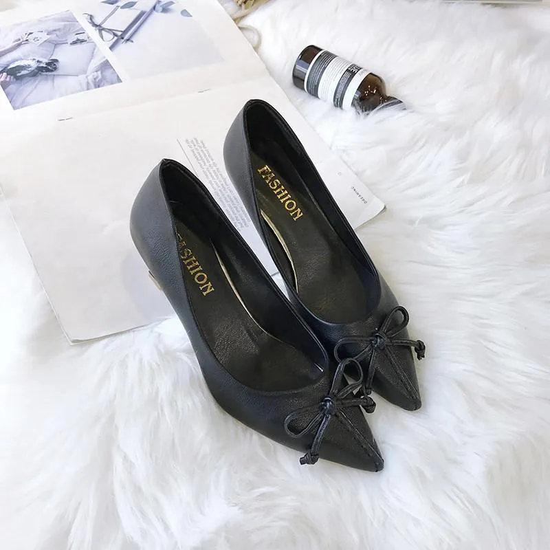 Simply Sweet Bowtie Kitten Heels