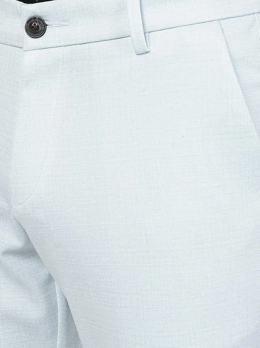 Sky Blue Solid Venice Fit Casual Trouser | JadeBlue