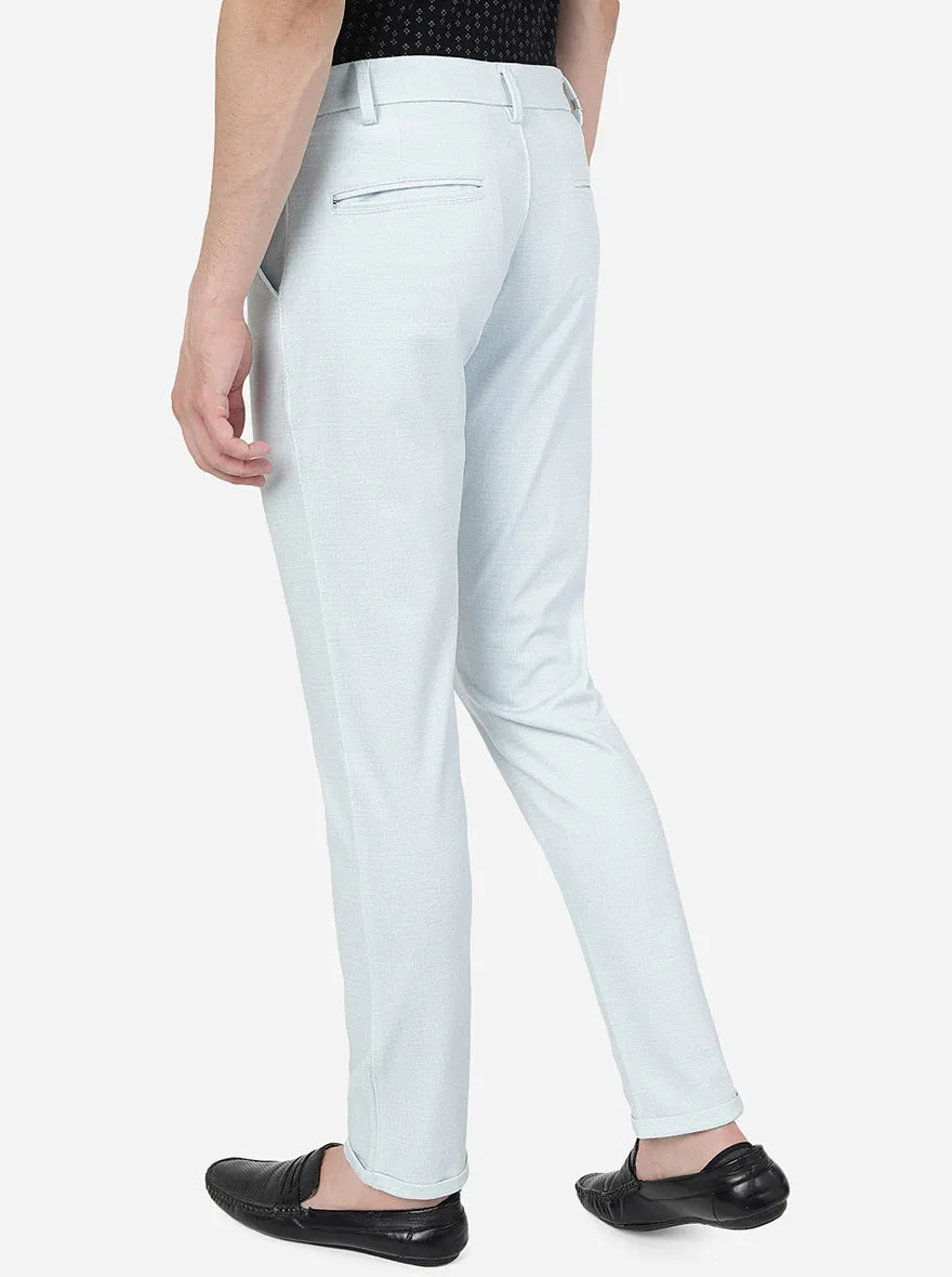 Sky Blue Solid Venice Fit Casual Trouser | JadeBlue