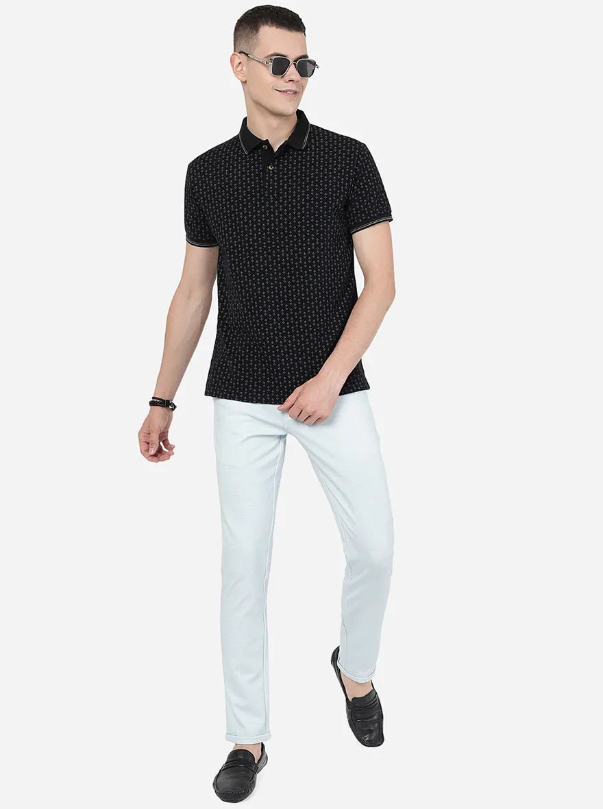 Sky Blue Solid Venice Fit Casual Trouser | JadeBlue