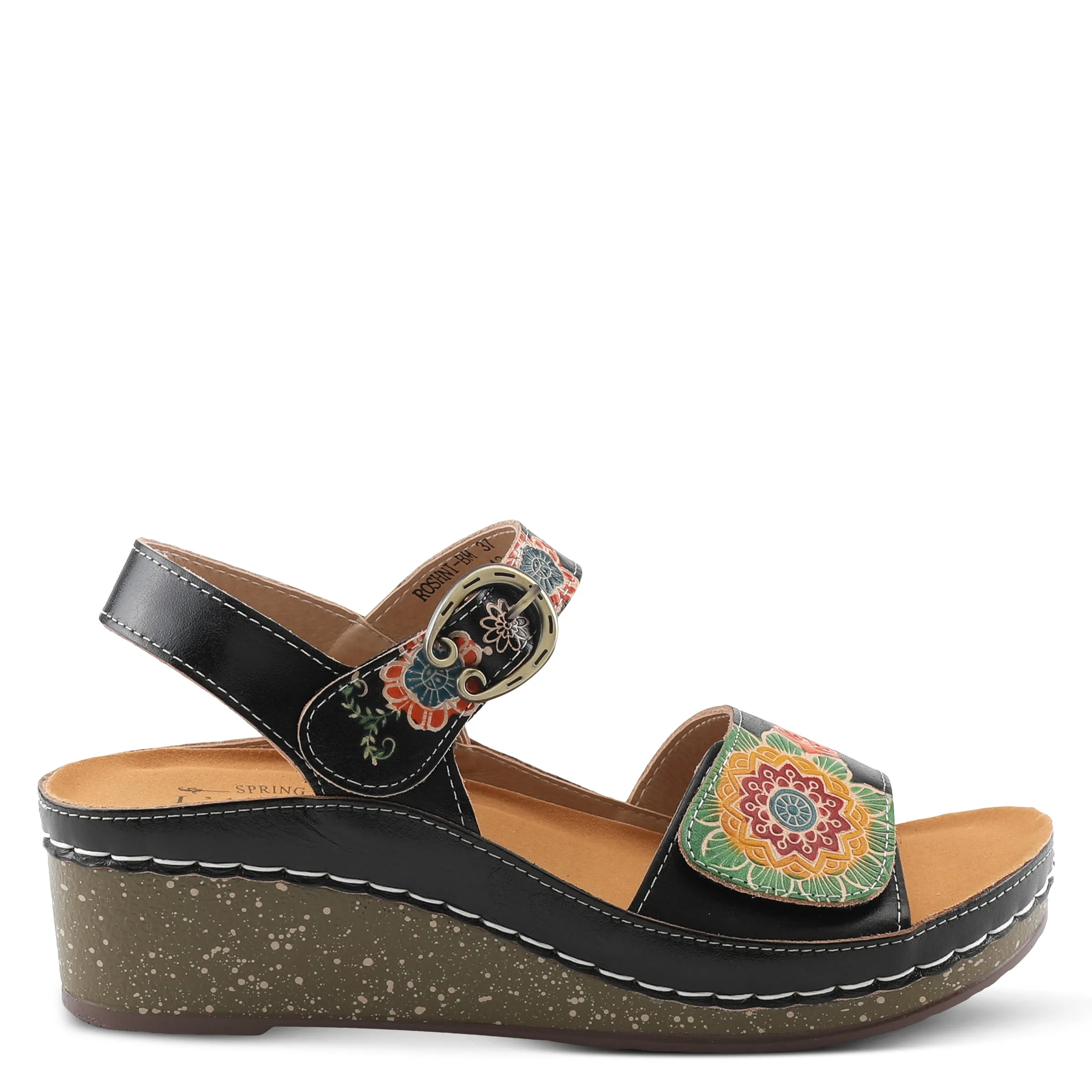 Spring Step Shoes L'Artiste Roshni Sandals Women's Hand Painted Leather