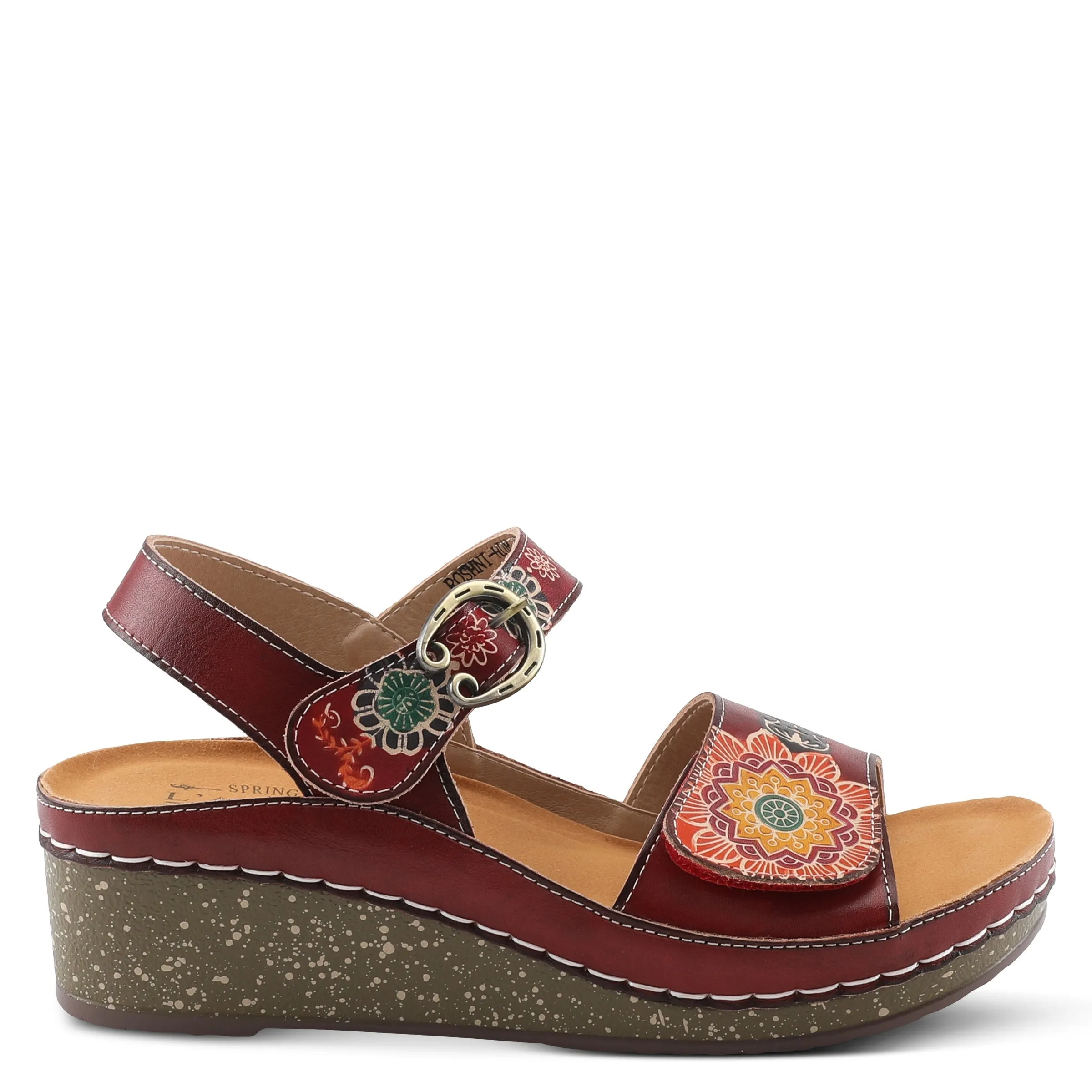 Spring Step Shoes L'Artiste Roshni Sandals Women's Hand Painted Leather