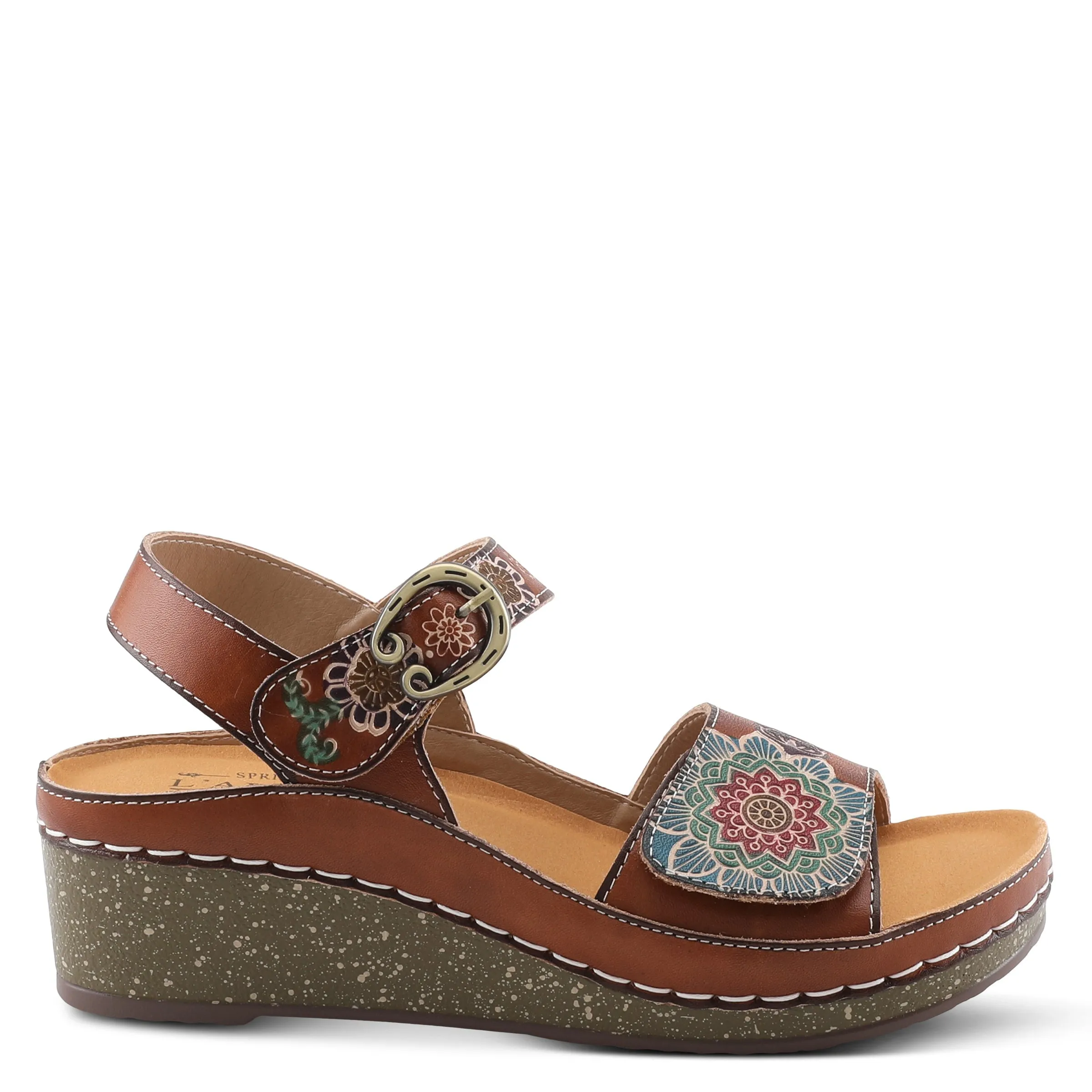 Spring Step Shoes L'Artiste Roshni Sandals Women's Hand Painted Leather